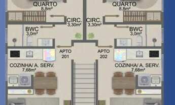 Imagem 4: Apartamento para Venda em Palhoça, Aririú, 2 dormitórios, 1 suíte, 2 banheiros, 1 vaga