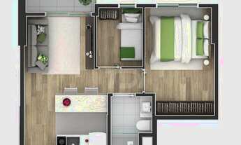 Imagem 2: Apartamento com 2 dormitórios à venda, 33 m² por R$ 284.947 - Centro - Curitiba/PR