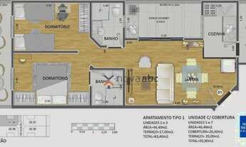 Imagem 3: Apartamento com 2 dormitórios à venda, 46 m² por R$ 279.000,00 - Parque Oratório - Santo A