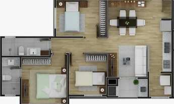 Imagem 4: Apartamento com 3 dormitórios à venda, 74 m² por R$ 650.000,00 - Centro - São José dos Pin