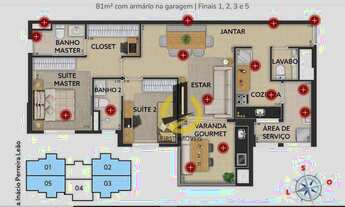 Imagem 3: Apartamento à venda 81m² - 2 suítes - 2 vagas- lavabo- Varanda gourmet com churrasqueira