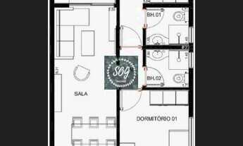 Imagem 4: Apartamento à venda, 70 metros quadrados com 2 dormitórios (1 suíte) em Aldeia da Serra, B