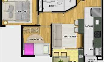 Imagem 2: Apartamento com 2 dormitórios à venda, 38 m² por R$ 300.000 - Campestre - Santo André/SP