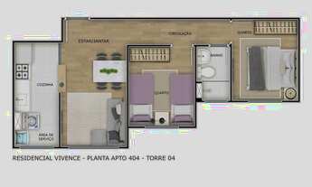 Imagem 7: Apartamento para venda com 41 metros quadrados com 2 quartos em Jardim Arpoador - São Paul