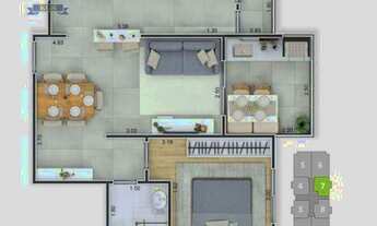 Imagem 2: 01 Dormitório, churrasqueira na sacada. Prédio com lazer completo