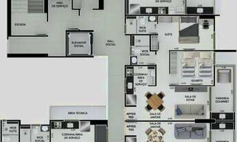 Imagem 3: Apartamento para Venda em João Pessoa, Bessa, 3 dormitórios, 2 suítes, 3 banheiros, 2 vaga