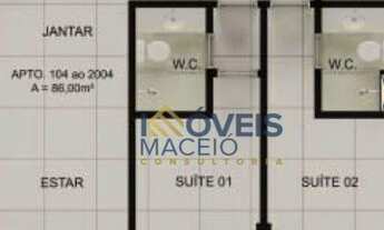 Imagem 4: Apartamento com 3 dormitórios à venda, 86 m² por R$ 834.000,00 - Jacarecica - Maceió/AL