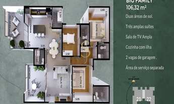 Imagem 3: SMART VI BLACK Apartamento com 3 dormitórios
