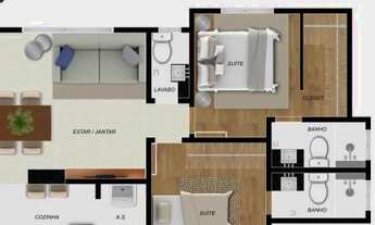 Imagem 3: Apartamento com dois quartos, suíte, duas vagas de garagem no bairro Santa Efigênia