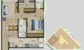 Imagem 6: Apartamento 02 Quartos com suíte - Edifício Modigliani - Jardim de Camburi - Vitória/ES