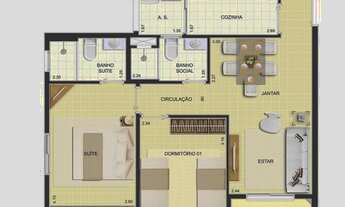 Imagem 3: Apartamento para venda com 56 metros quadrados com 2 quartos em Nova Aliança - Ribeirão Pr