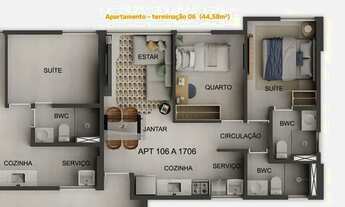Imagem 7: Apartamento para venda tem 45 metros quadrados com 2 quartos em Campo Grande - Recife - Pe