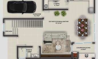 Imagem 4: Casa à venda com 179 m² e 276 m² de área total possuindo 4 quartos no Campeche - Florianóp