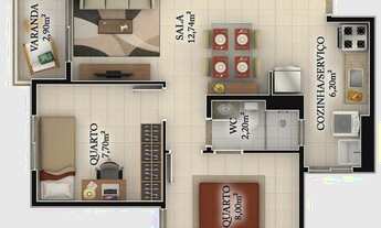 Imagem 3: West Vilage Apto c/ 2 Qtos, Alvaro Weyne único na região c/ preço acessível e lazer comp