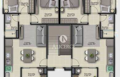 Imagem 4: Apartamento com 2 dormitórios, sacada com churrasqueira em Tijucas - SC