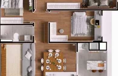 Imagem 3: COBERTURA com 3 dormitórios à venda por R$ 1.475.786,61 no bairro Boa Vista - CURITIBA / P