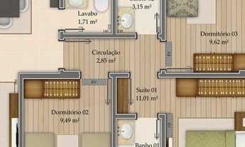 Imagem 3: Apartamento a venda no bairro Estreito de 3 dormitórios