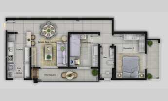 Imagem 4: Apartamento para Venda em Ponta Grossa, Uvaranas, 2 dormitórios, 1 banheiro, 1 vaga