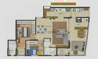 Imagem 6: Apartamento com 1 dormitório à venda, 45 m² por R$ 550.000,00 - Vila Adyana - São José dos
