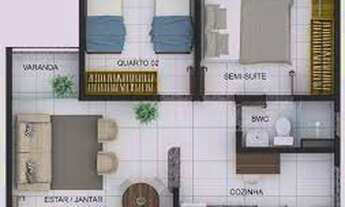 Imagem 2: Apartamento para venda possui 46 metros quadrados com 2 quartos