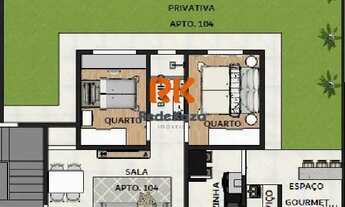 Imagem 2: Área privativa à venda, 2 quartos, 1 vaga, Santa Branca - Belo Horizonte/MG