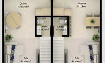 Imagem 6: Sobrado com 2 dormitórios sendo 2 suítes à venda, 84 m² por R$ 330.000 - Potecas - São Jos