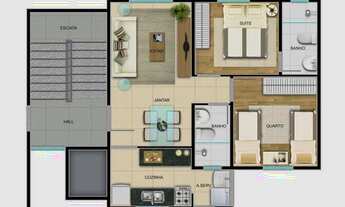 Imagem 3: Belo apto 02 qtos suite elevador 01 vaga