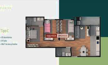 Imagem 6: Apartamento com 2 dormitórios à venda, 52 m² por R$ 282.000,00 - Santa Cândida - Curitiba