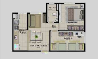 Imagem 6: APARTAMENTO NOSSA SENHORA DO SOCORRO COND HORTO SÃO BRAZ EM NSA SRA DO SOCORRO