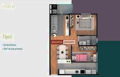 Imagem 7: Apartamento com 2 dormitórios à venda, 52 m² por R$ 282.000,00 - Santa Cândida - Curitiba