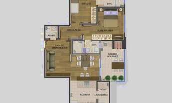 Imagem 2: APARTAMENTO - ALTO DA GLÓRIA - 67 m2 - 2 SUÍTES - 2 VAGAS - SACADA GOURMET