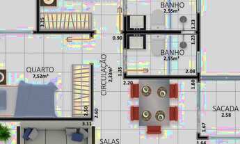 Imagem 7: Apartamento para Venda em Uberlândia, Minas Gerais, 2 dormitórios, 1 suíte, 2 banheiros, 1