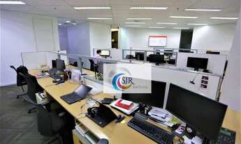 Imagem 2: Andar comercial com 413 m² de área útil, MOBILIADO, recepção, piso elevado parte em carpet