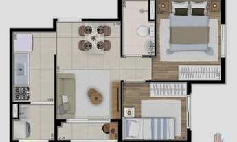 Imagem 3: Apartamento para Venda em São Paulo, Itaquera, 2 dormitórios, 2 banheiros