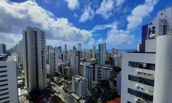 Imagem 2: Ec- flat mobiliado, 42 metros, andar alto, nascente, com lazer, no coração de boa viagem