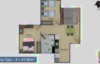 Imagem 7: Vende-se apartamento no bairro Passaré: 48m², Lazer Completo, 2 quartos, 1 vaga, em constr