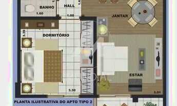 Imagem 3: Apartamento (tipo - padrao) 1 dormitórios, cozinha planejada, portaria 24 horas, elevador