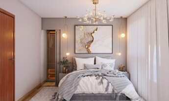 Imagem 3: Projeto de apartamento com 1 quarto, 1 sala, 1 cozinha, 1 área de serviço