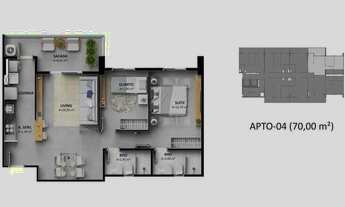 Imagem 4: Inovar Residence - 70m2 - 2 quartos - Prox. da praça Batista Campos