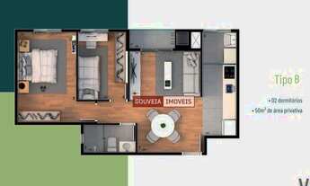 Imagem 3: Apartamento com 2 dormitórios à venda, 52 m² por R$ 282.000,00 - Santa Cândida - Curitiba