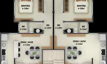 Imagem 7: Apartamento para venda possui 70 metros quadrados com 2 quartos