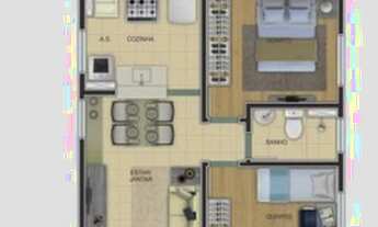 Imagem 5: Apartamento para venda possui 50 metros quadrados com 2 quartos