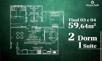 Imagem 5: Cotas de Apartamento 2 dormitórios com suíte e varand- Saiba mais