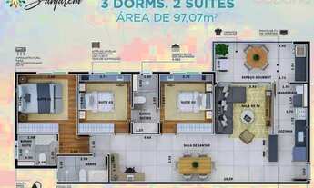 Imagem 3: Apartamento com 3 dormitórios à venda, 97 m² por R$ 740.421,81 - Parque Industrial - São J
