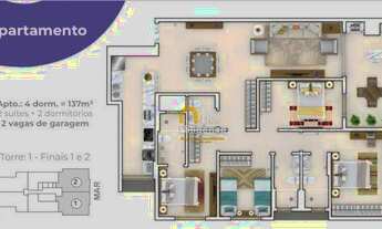Imagem 15: APARTAMENTO ALTO PADRÃO FRENTE MAR VISTA PERMANENTE 12º ANDAR