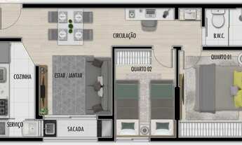 Imagem 3: Apartamento 2 Quartos, 1 Vaga, Água Verde, Curitiba, REbrokers