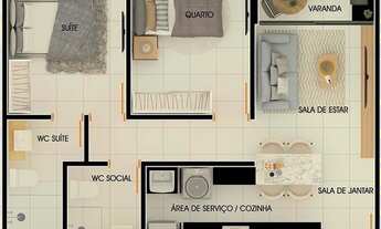 Imagem 7: Apto 2 quartos intermares