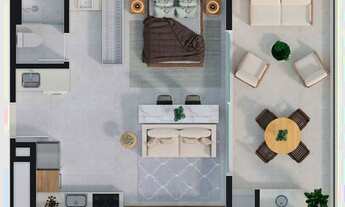 Imagem 2: Apartamento com 1 quarto à venda, 57 m² por R$ 932.612 - Saco Grande - Florianópolis/SC