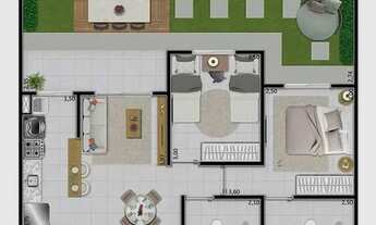 Imagem 2: Imóvel para venda tem 48 metros quadrados com 2 quartos em Jóquei Clube - Fortaleza - CE