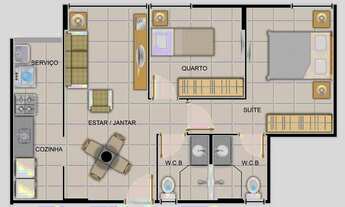 Imagem 2: Apartamento pronto pra morar com 02 Quartos sendo 01 Suíte